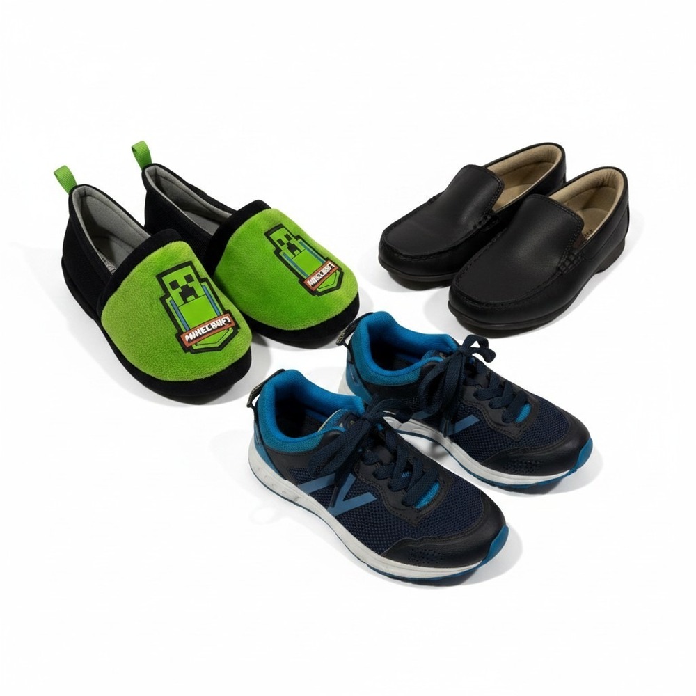 Minecraft TCP New Balance Kids 13-1 Green Blue Brown Shoes Bundle Casual 3 Pair